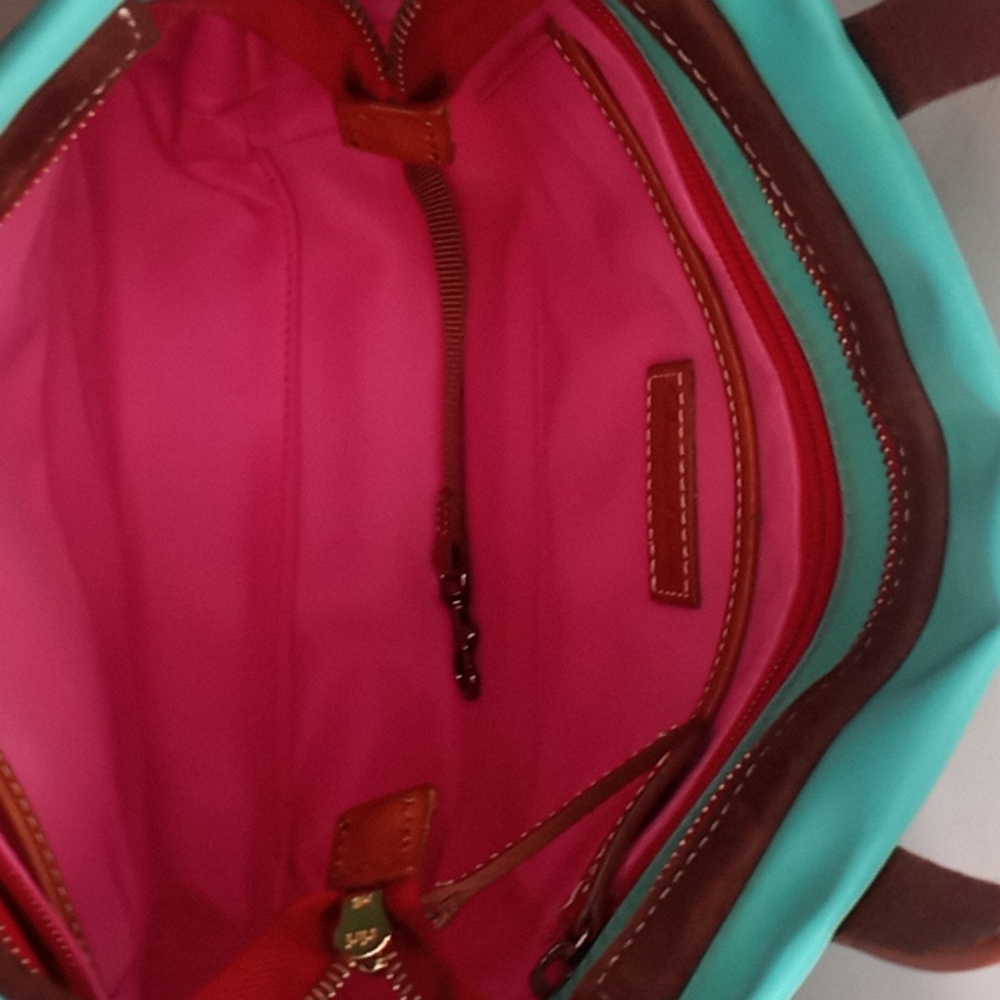 Dooney & Bourke Teal Nylon Windham Cleo Letter Carrier crossbody - Picture 8 of 16